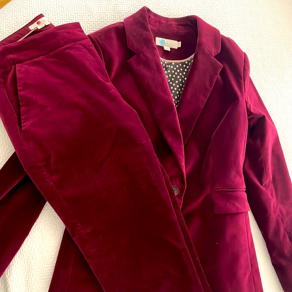 Burgundy Velvet Suit